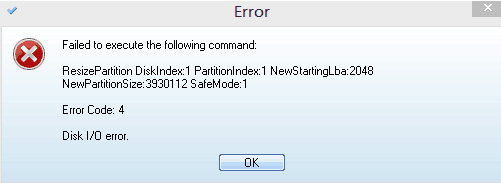 MiniTool Partition Wizardに関するよくある質問 - エラーコード 4（Error code 4）