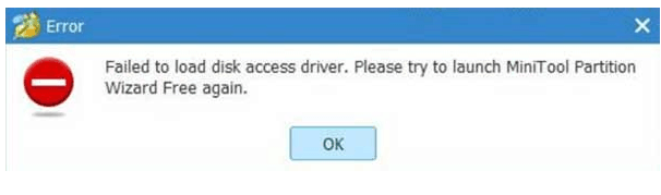 MiniTool Partition Wizardに関するよくある質問 - ディスクアクセスドライバのロードに失敗しました。MiniToolPartition Wizardをもう一度起動してください。