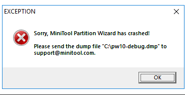 MiniTool Partition Wizardに関するよくある質問 - MiniTool Partition Wizardが起動中にクラッシュした。