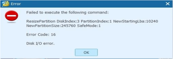 MiniTool Partition Wizardに関するよくある質問 - エラーコード 16（Error code 16）