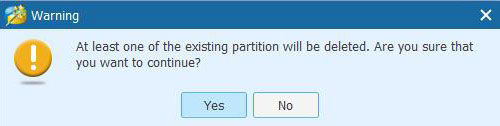 MiniTool Partition Wizardに関するよくある質問 - 既存のパーティションは少なくとも1つが削除されます。 続行してもよろしいですか？