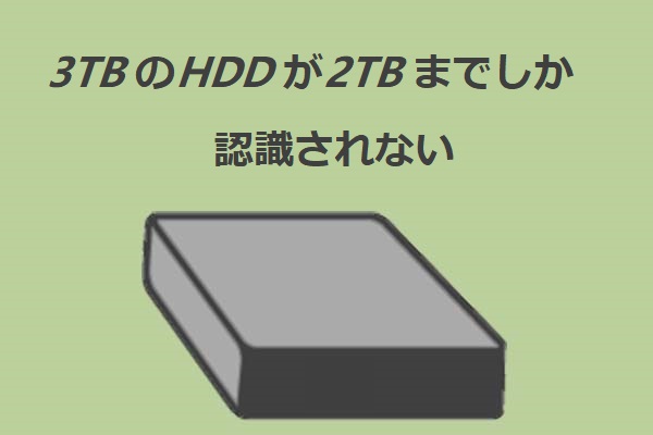 3TBのHDDが2TBまでしか認識されない‐解決方法