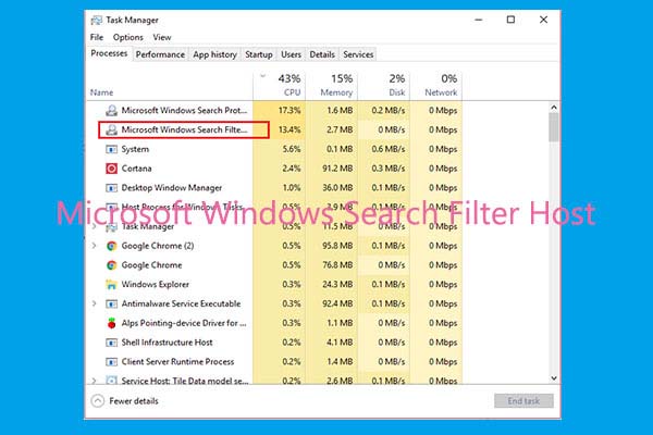 Microsoft Windows Search Filter HostのCPU使用率が高いときの対処法