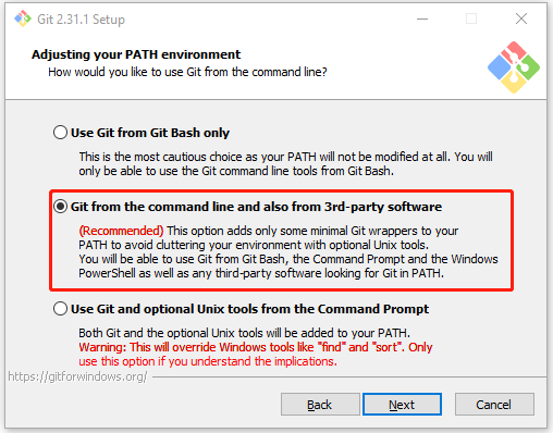 Git for Windowsをインストールします
