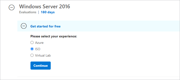 Windows Server 2016 をダウンロード