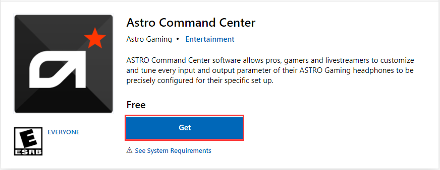 アストロ コマンド センター Windows 10 をダウンロード