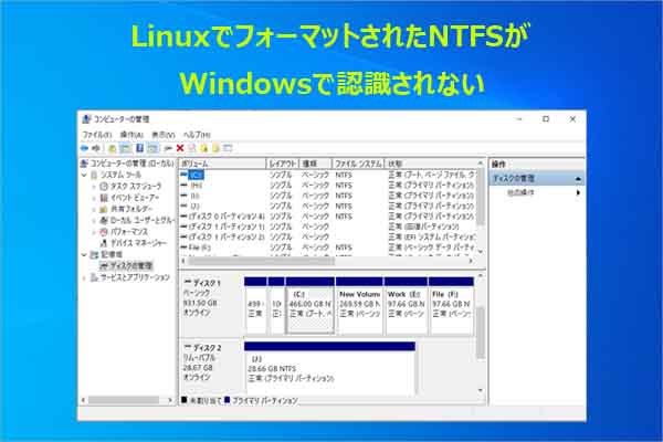 LinuxでNTFSフォーマットしたパーティションの認識問題