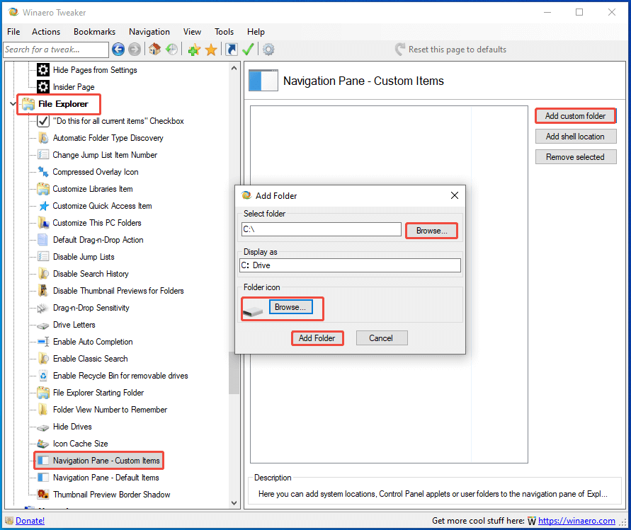 エクスプローラーでCドライブをナビゲーションペインに追加する方法