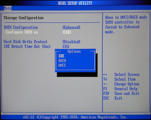 Windows10ブルースクリーンエラーの修復方法 - IDEに切り替えます