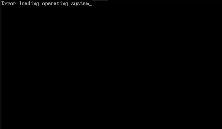 error loading operating system installing windows xp