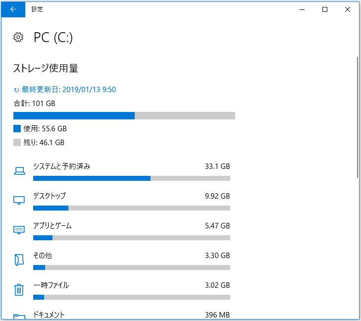 パソコンのハードディスクの空き容量を増やしてディスク領域を解放する方法