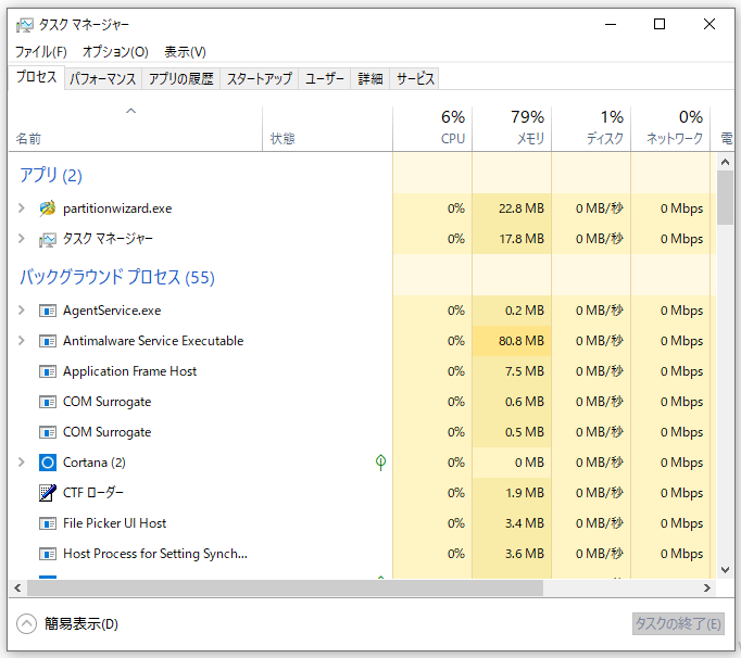Windows 10の高いメモリ使用率 - MiniTool Partition Wizard