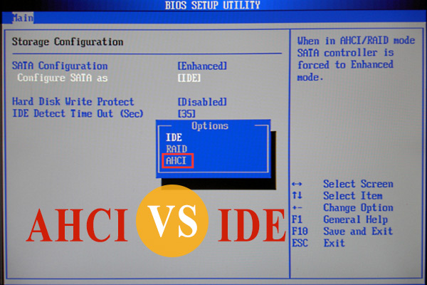 Hddのideモードとahciモードの違いは何ですか