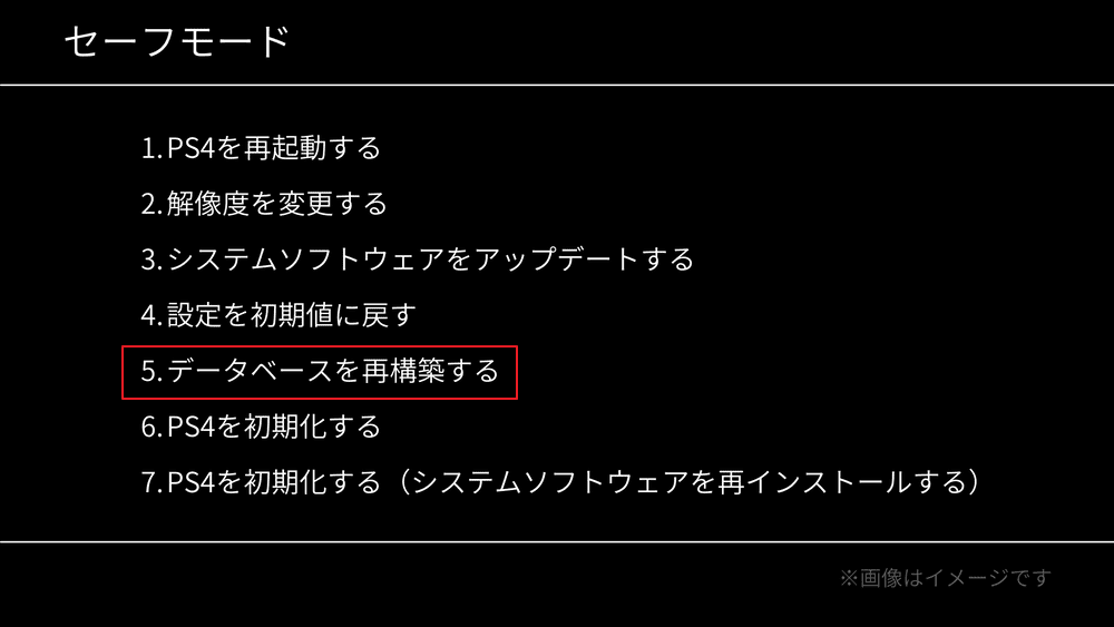 データベース が 壊れ てい ます ps4