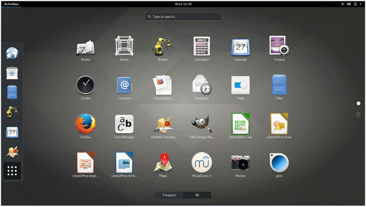 GNOMEのデスクトップ環境
